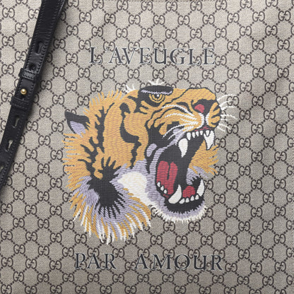 Gucci GG Supreme Monogram L'Aveugle Par Amour Print Vertical Tote Black 10 of 10