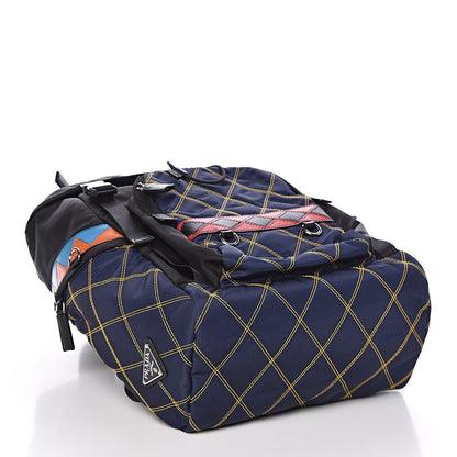 Prada Tessuto Nylon Impunturato Double Buckle Backpack Baltico Black 4 of 8