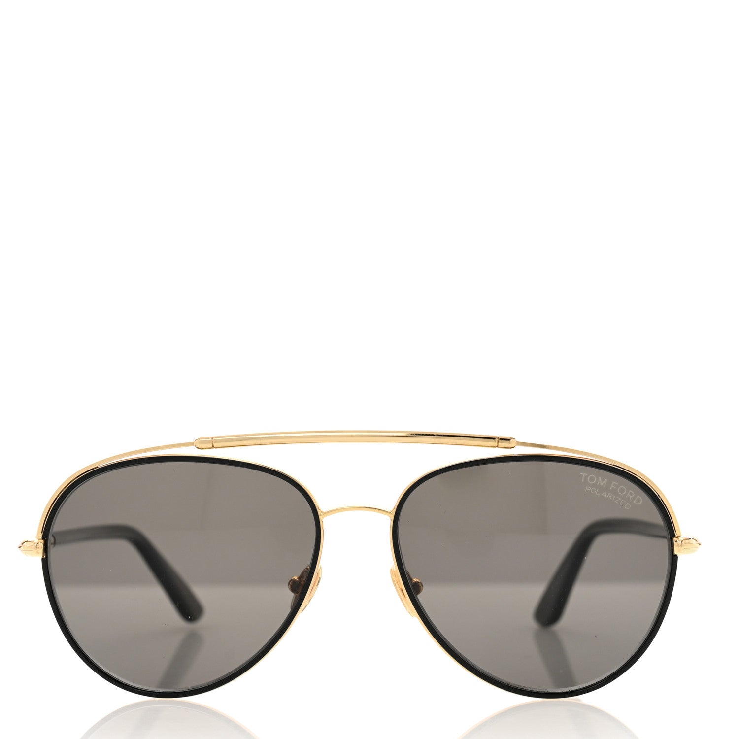 Tom Ford Metal Polarized Aviator Curtis TF748 Sunglasses Gold Black 2 of 8
