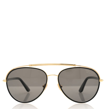 Tom Ford Metal Polarized Aviator Curtis TF748 Sunglasses Gold Black 2 of 8