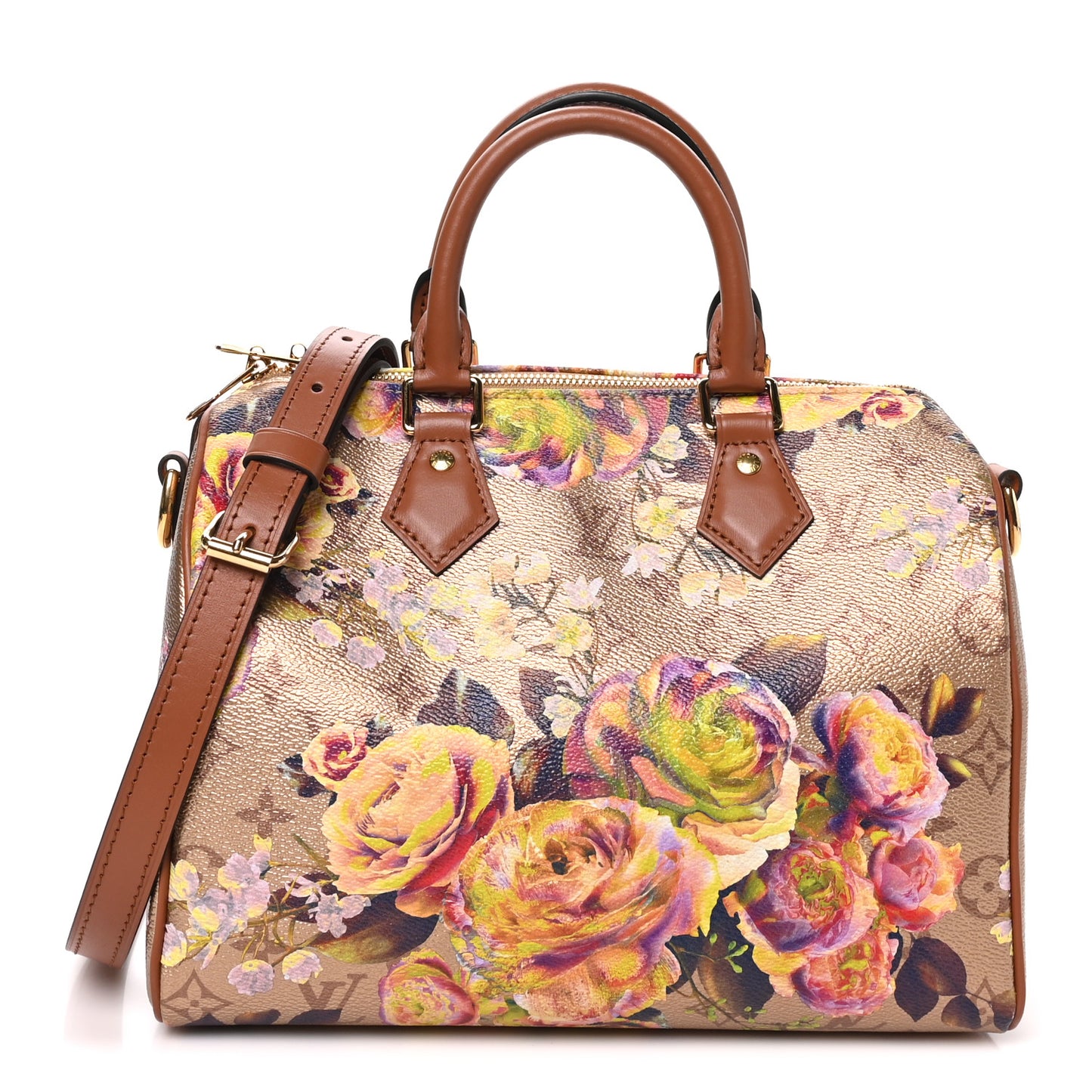 Metallic Monogram LV Garden Speedy Bandouliere 25 Gold
