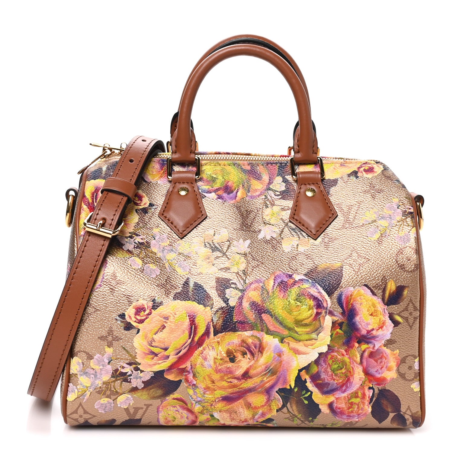 Louis Vuitton Metallic Monogram LV Garden Speedy Bandouliere 25 Gold 1 of 9