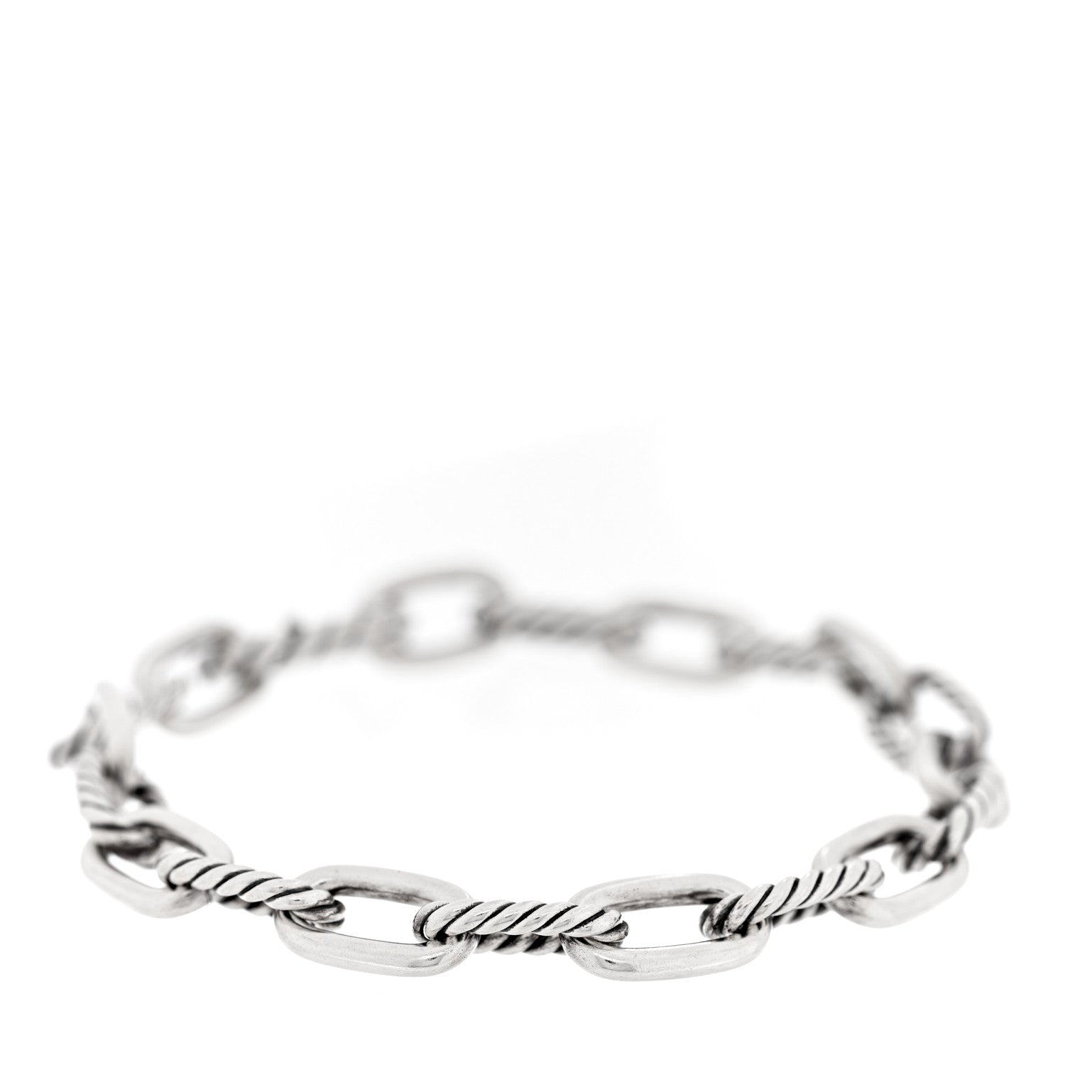 David Yurman Sterling Silver 8.5mm DY Madison Link Chain Bracelet 1 of 3