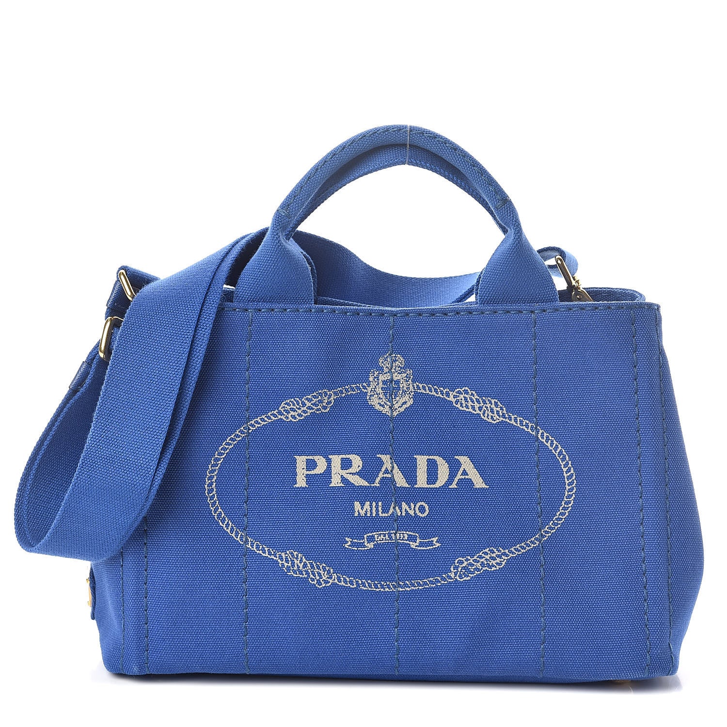 Prada Canapa Small Logo Tote Cobalto 1 of 9