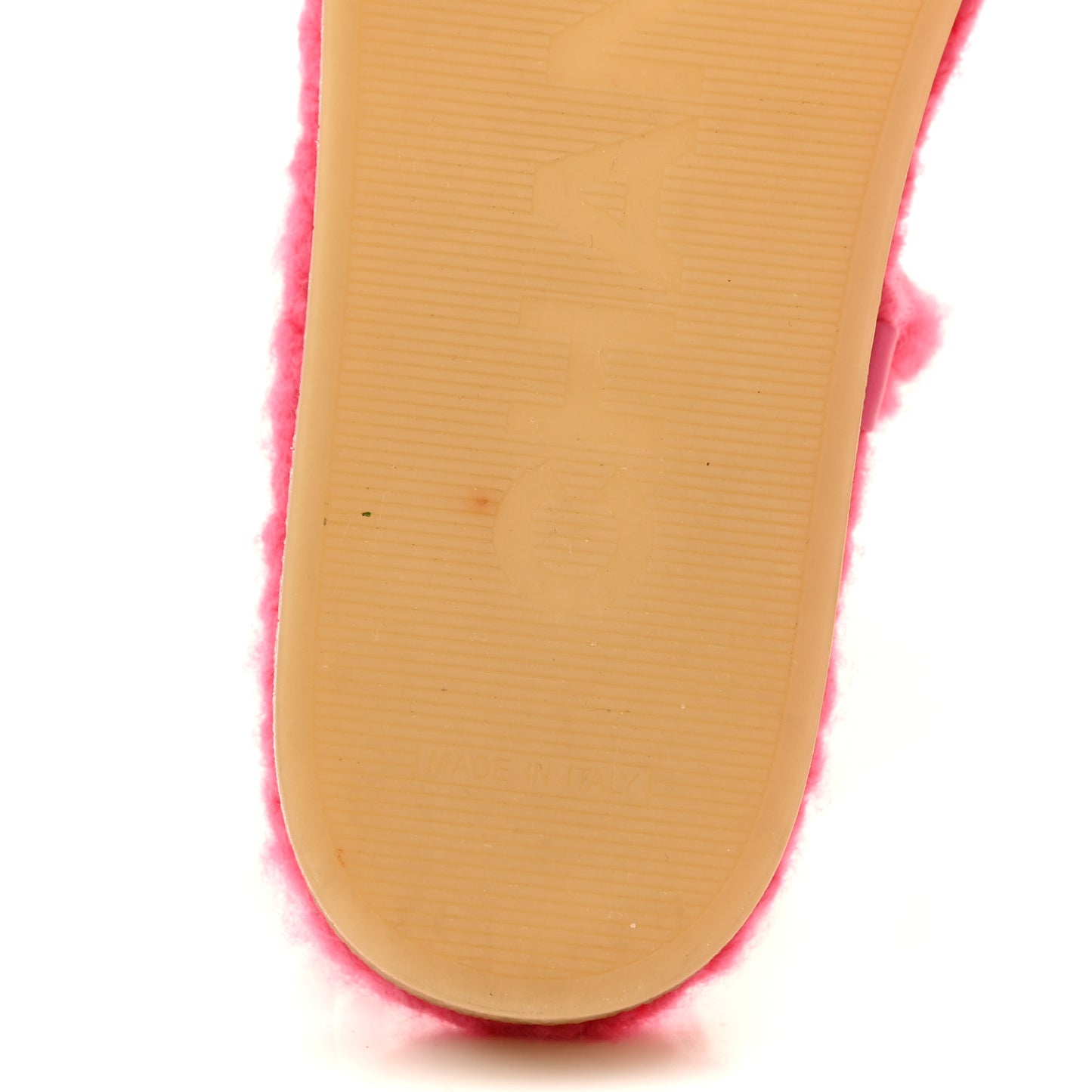 Cord Lambskin Quilted Logo Sandals 40 Pink