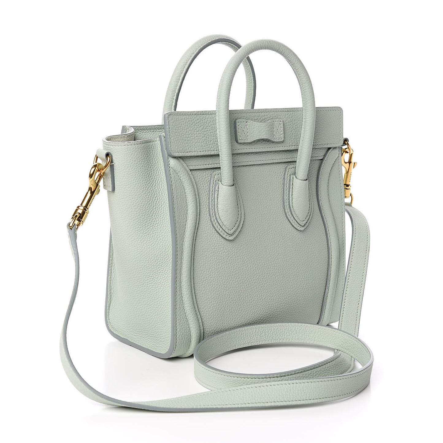 Drummed Calfskin Nano Luggage Almond