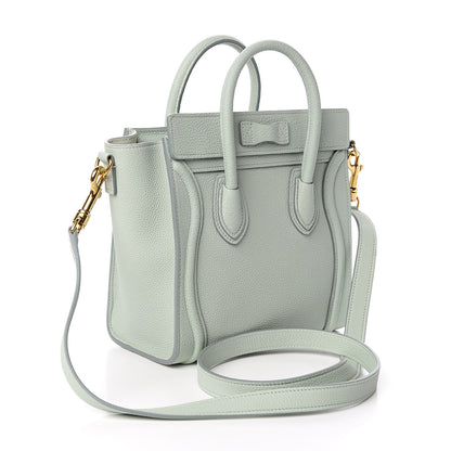 Celine Drummed Calfskin Nano Luggage Almond 3 of 10