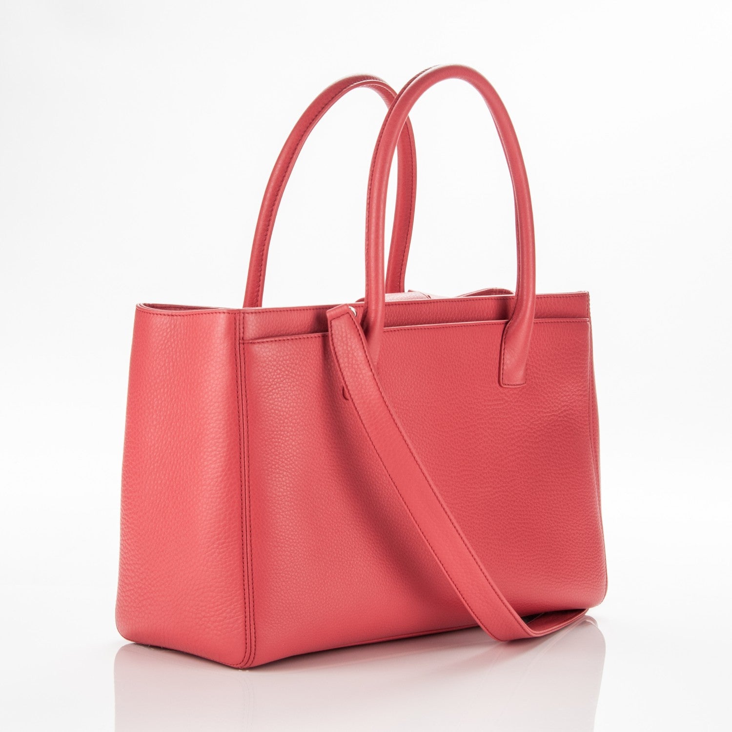 Chanel Calfskin Cerf Executive Shopper Tote Coral 2 of 11