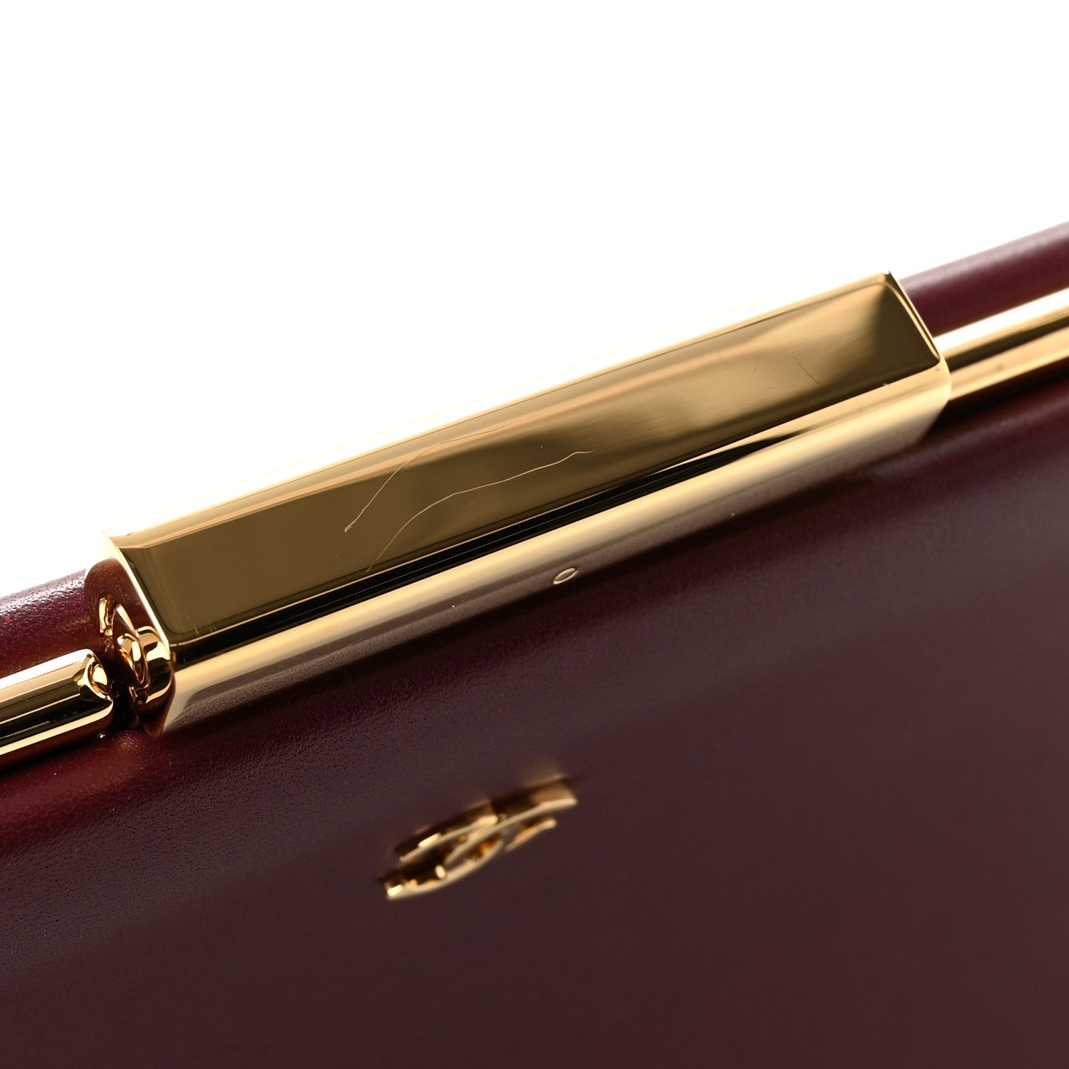 Chanel Lambskin Large Clutch Burgundy 8 of 9