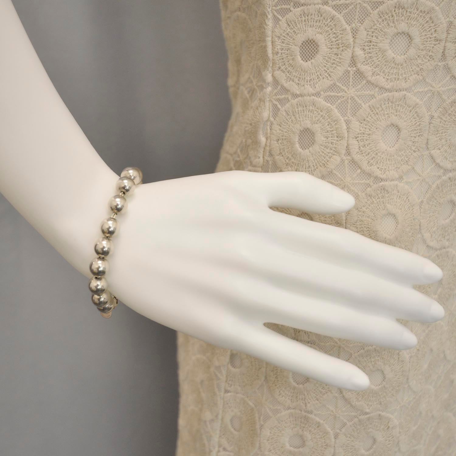 Tiffany Sterling Silver 10mm HardWear Ball Bracelet 2 of 4