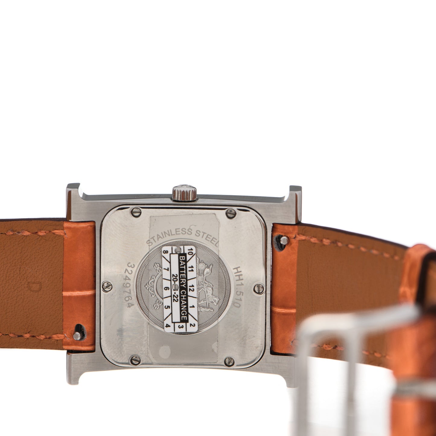 Stainless Steel Alligator Diamond Mother of Pearl 26mm Heure H Hour Quartz Watch Orange