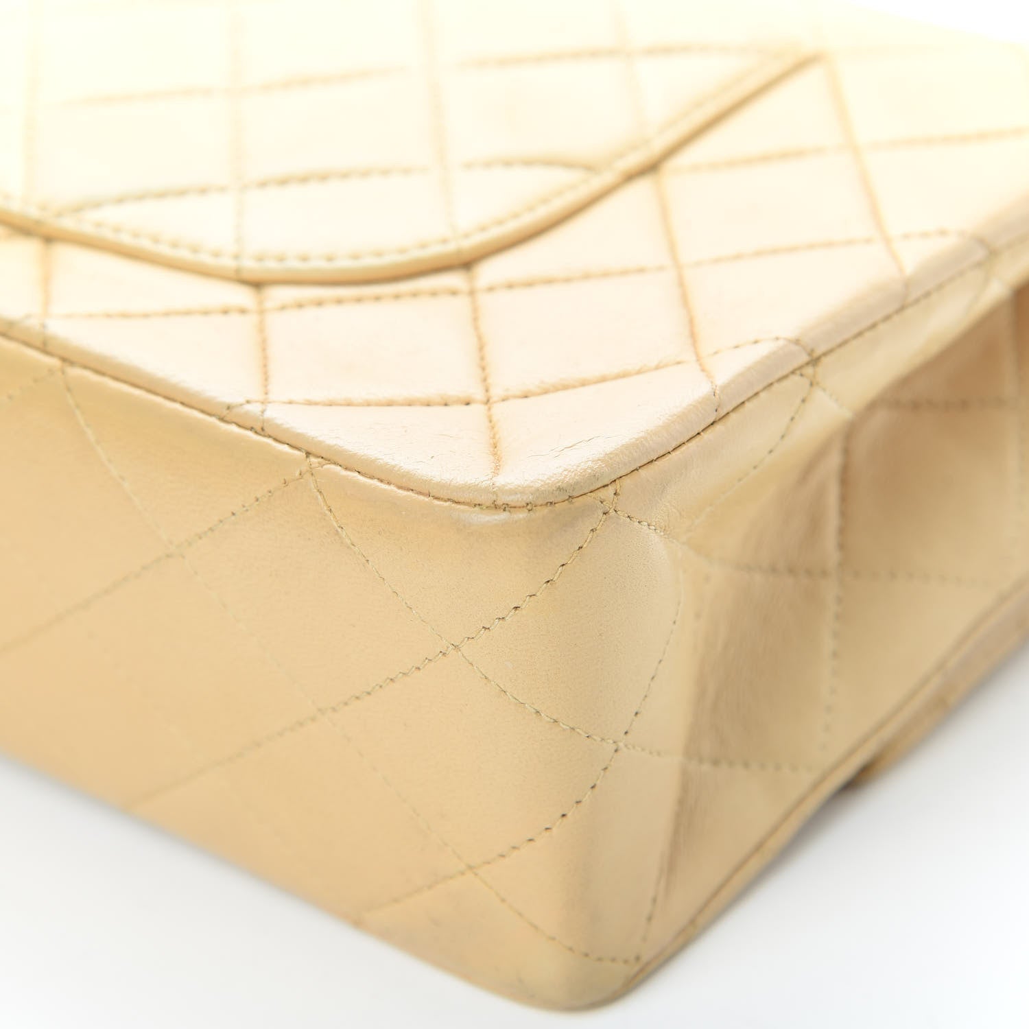 Chanel Lambskin Quilted Medium Double Flap Beige 11 of 17