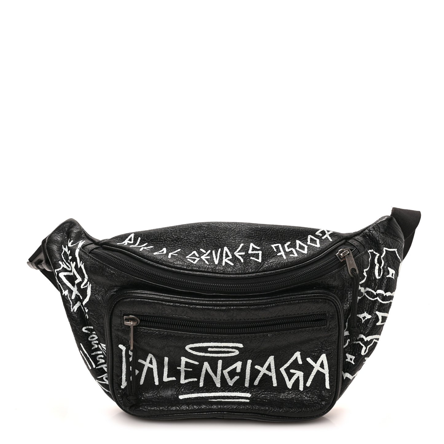 Agneau Arena Graffiti All Over Explorer Belt Bag Black White