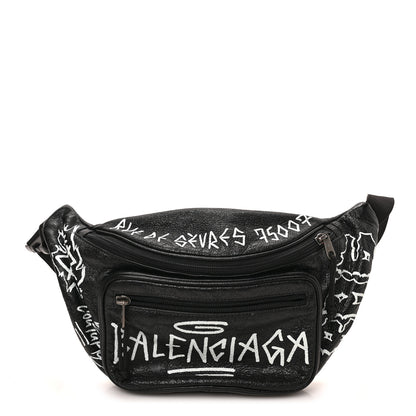 Balenciaga Agneau Arena Graffiti All Over Explorer Belt Bag Black White 1 of 8