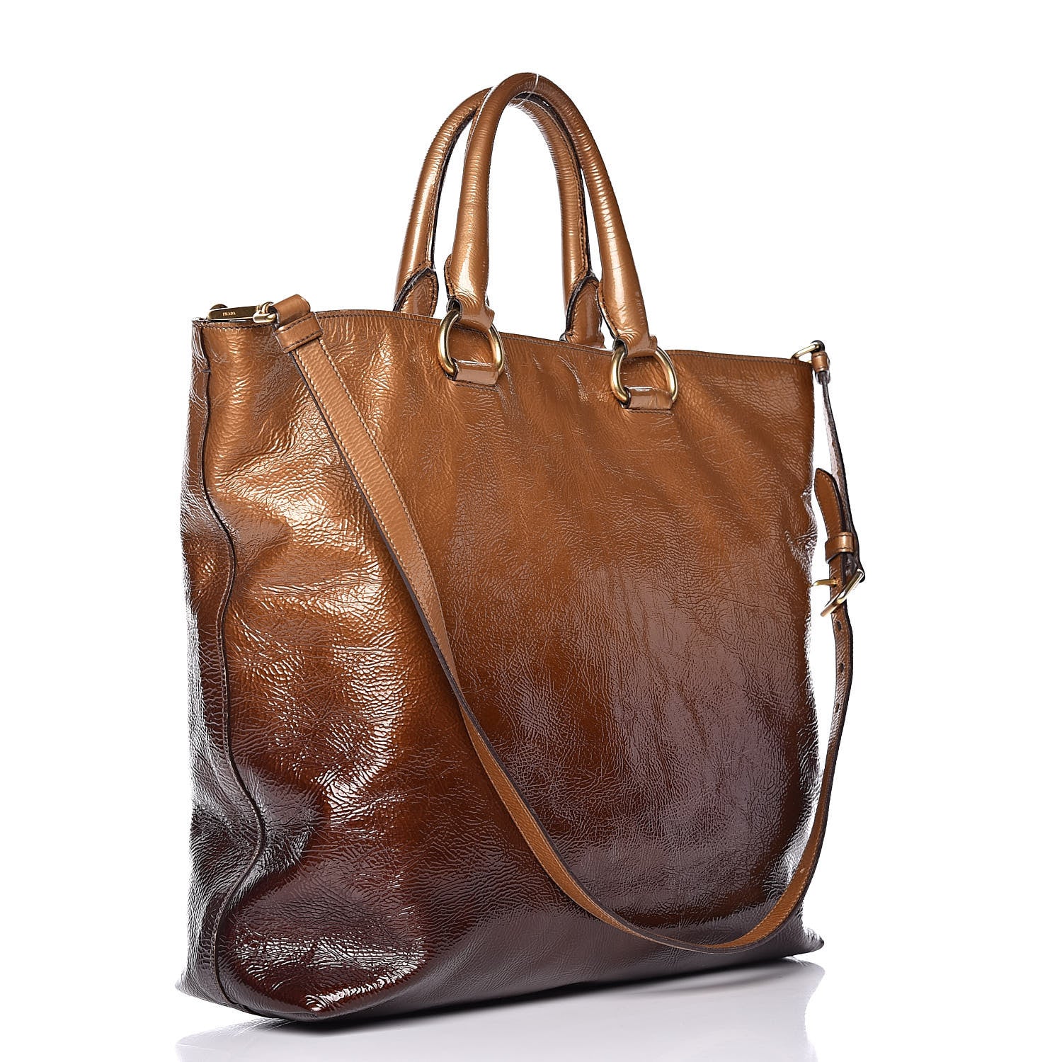 Prada Vernice Sfumata Tote Blond Mordore 4 of 22