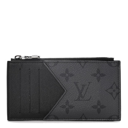 Louis Vuitton Reverse Monogram Eclipse Taiga Coin Card Holder 1 of 7