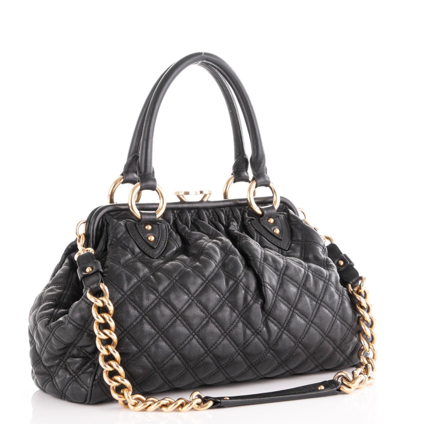 Calfskin Quilted Stam Black