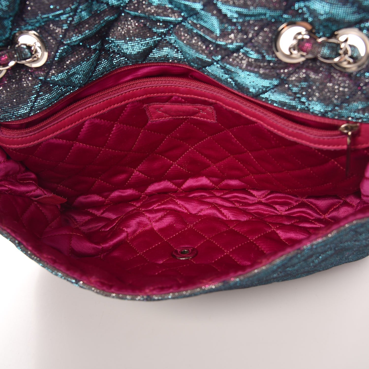 Chanel Iridescent Glitter Fabric Jumbo Single Flap Multicolor 6 of 11