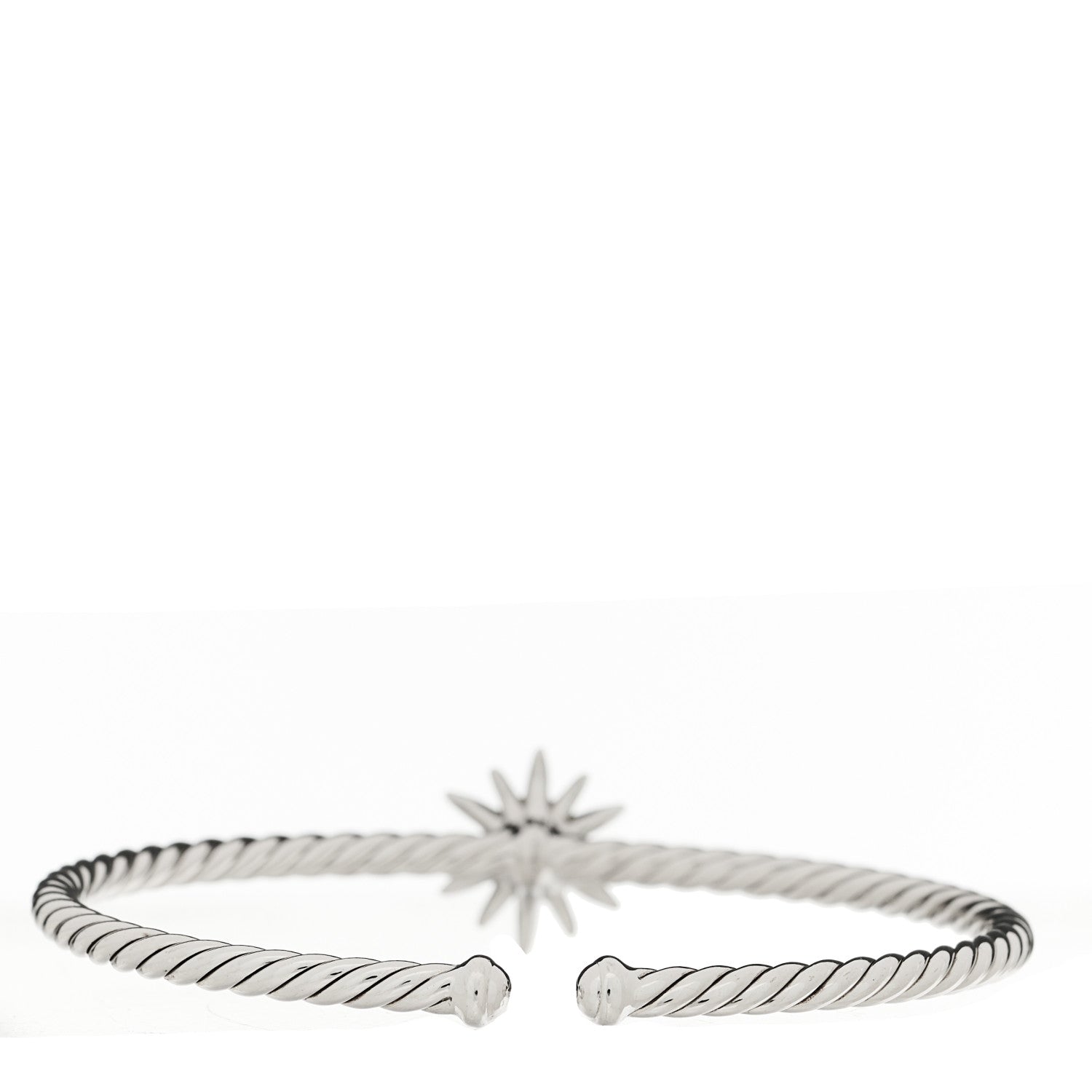 David Yurman Sterling Silver Diamond Starburst Cuff Bracelet 2 of 4