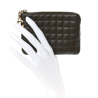Celine Calfskin Quilted C Charm Coin Card Pouch Khaki 2 of 7