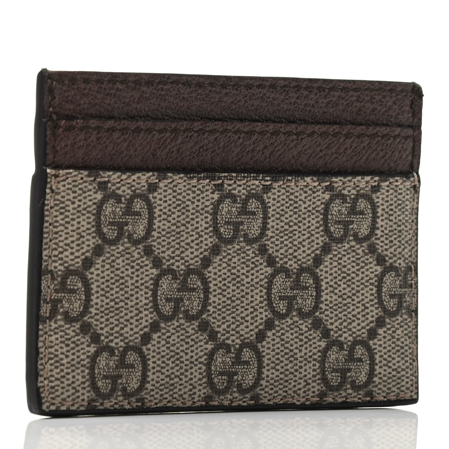GG Supreme Monogram Ophidia Card Holder Brown