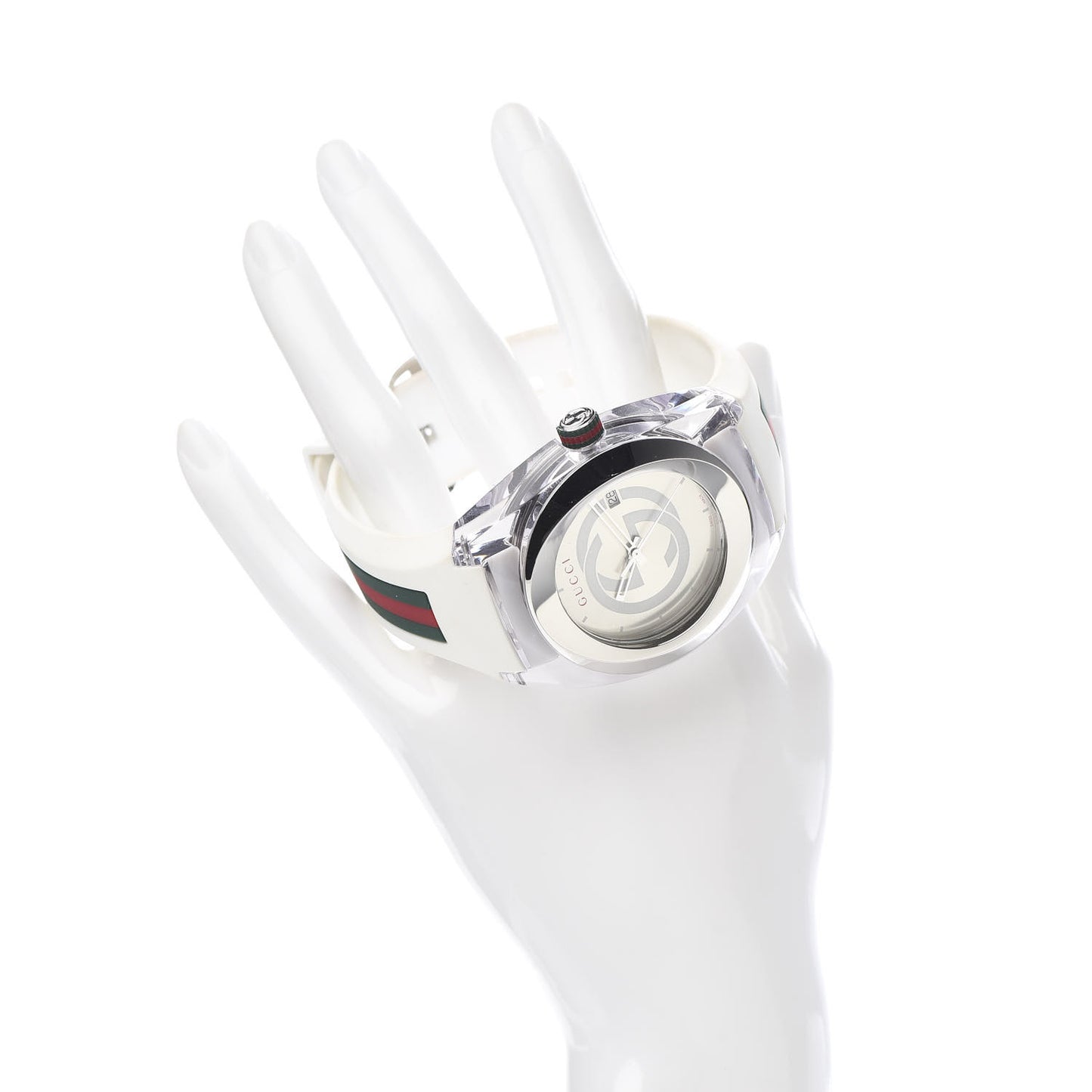 Stainless Steel Rubber 46mm Sync Web Quartz Watch White
