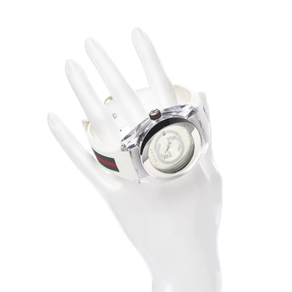Gucci Stainless Steel Rubber 46mm Sync Web Quartz Watch White 2 of 5