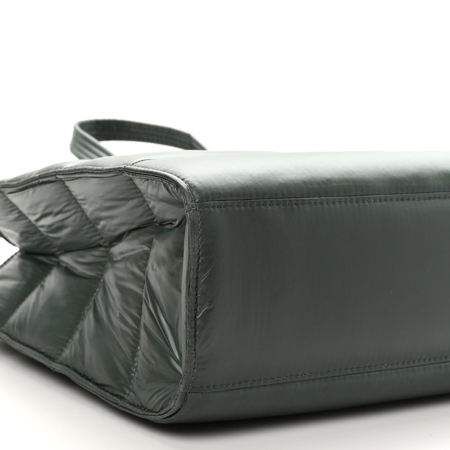 Nylon Medium Puff Shopping Bag Green