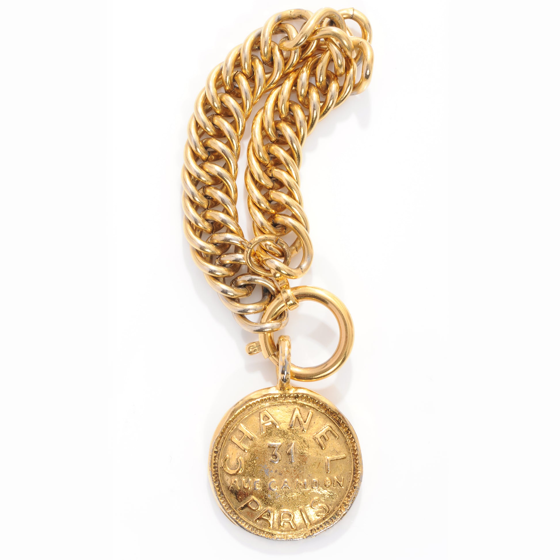 Chanel 31 Rue Cambon Paris Medallion Chain Bracelet Gold 3 of 4