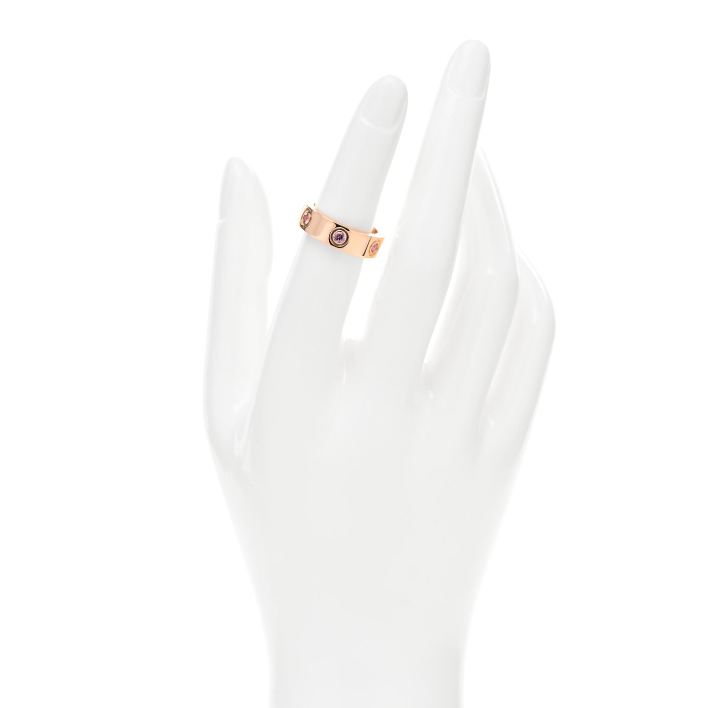 18K Pink Gold 6 Pink Sapphire 5.5mm LOVE Ring 50 5.25