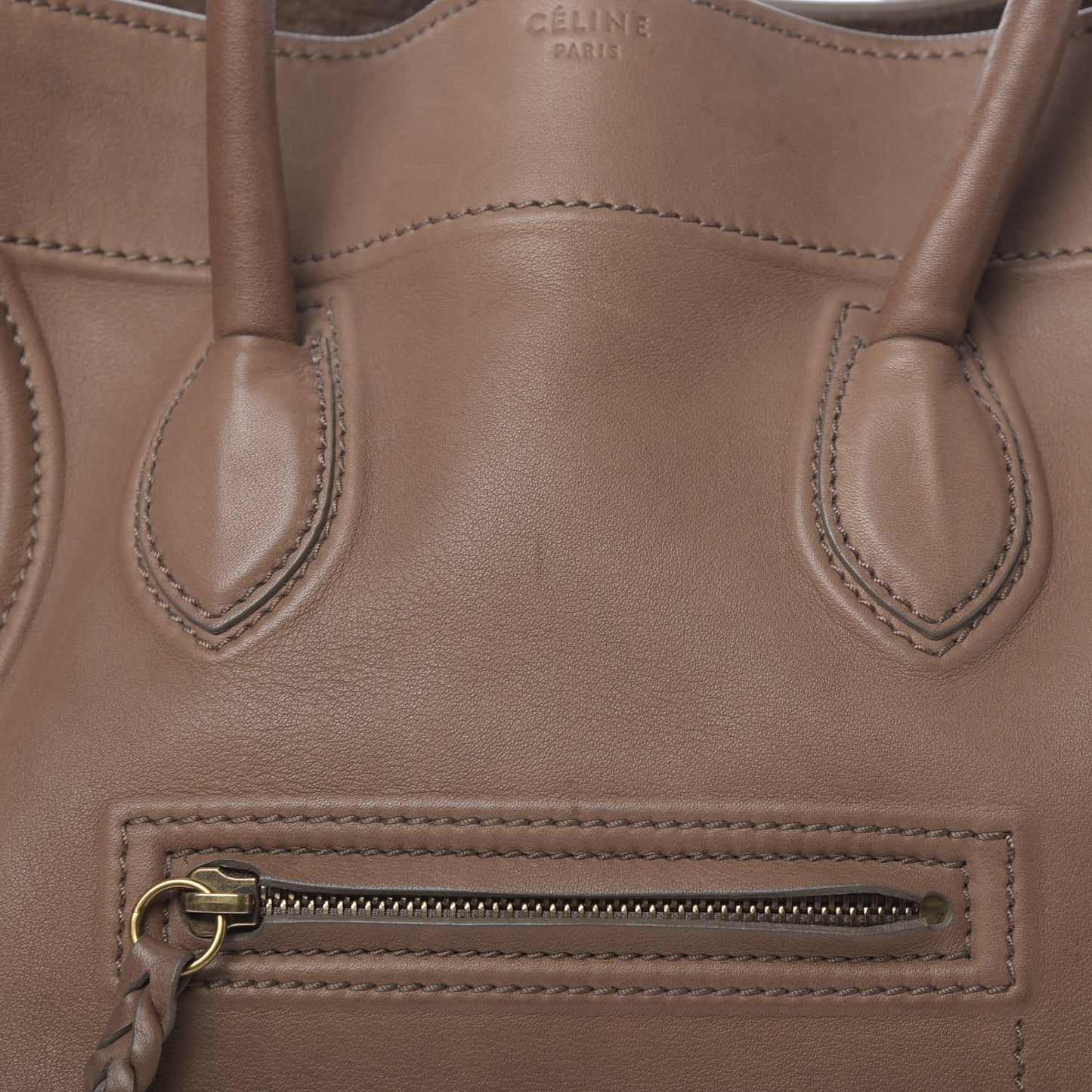 Supple Calfskin Medium Phantom Luggage Taupe