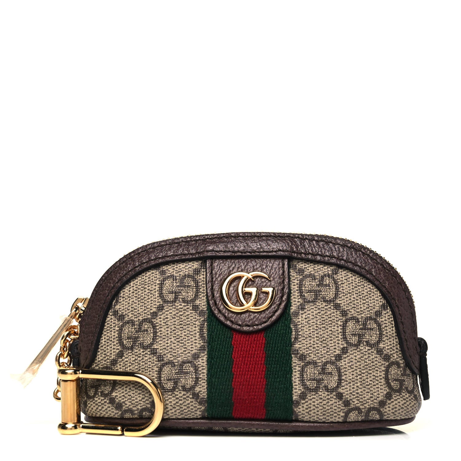 Gucci GG Supreme Monogram Web Ophidia Dome Key Pouch Beige New Acero 1 of 6