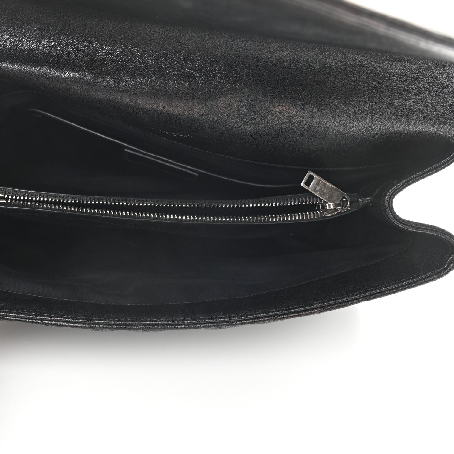 Saint Laurent Sheepskin Matelasse Chevron Monogram Large College Satchel Black 6 of 11