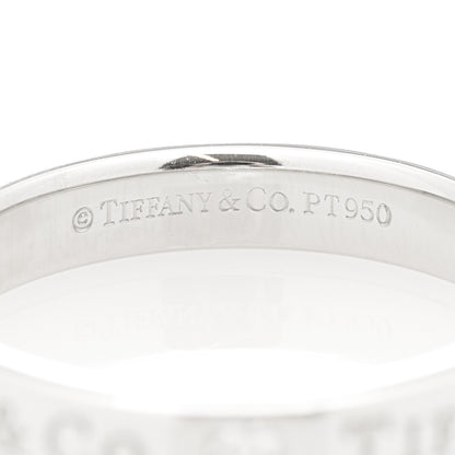 Tiffany Platinum Diamond Logo Band Ring 48 4.5 4 of 4