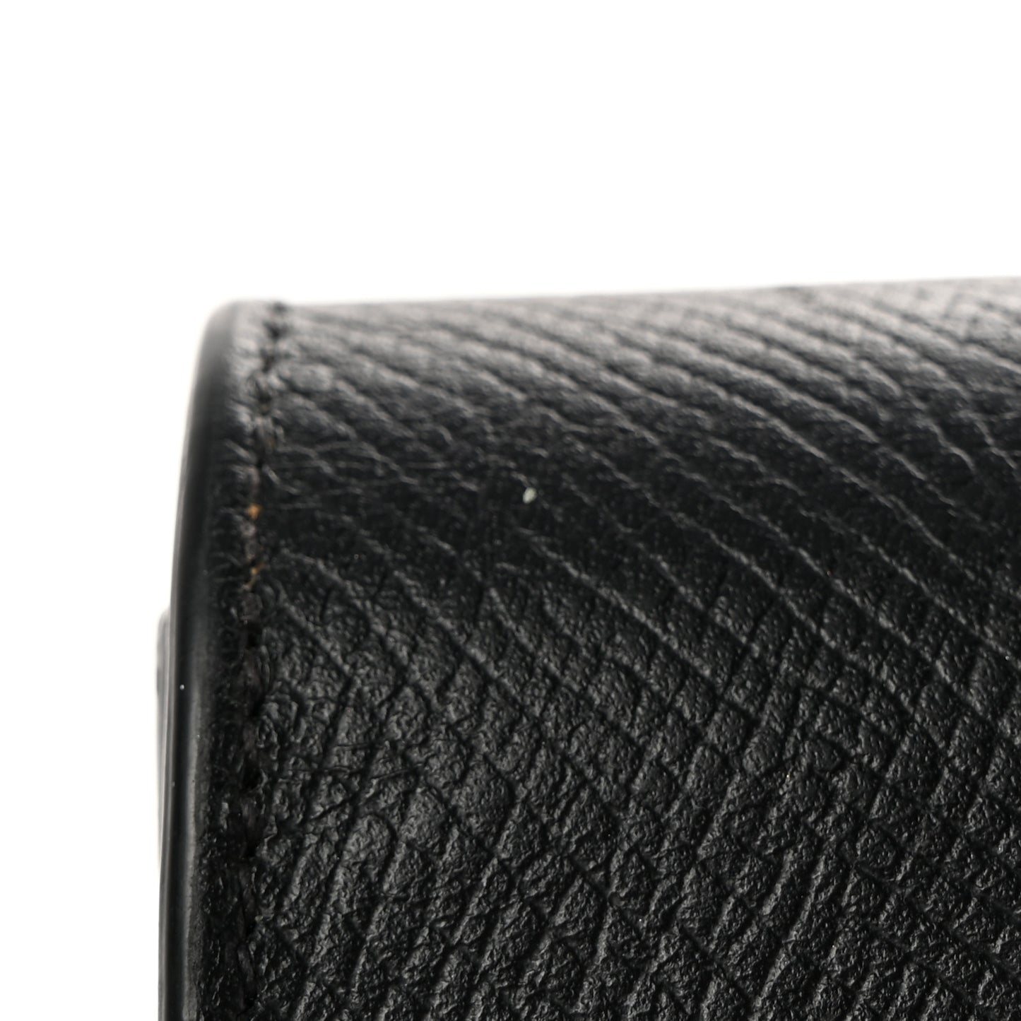 Grained Calfskin Large Flap Wallet Black
