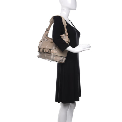 Burberry Canvas House Check Small Parsons Hobo Light Beige 2 of 11