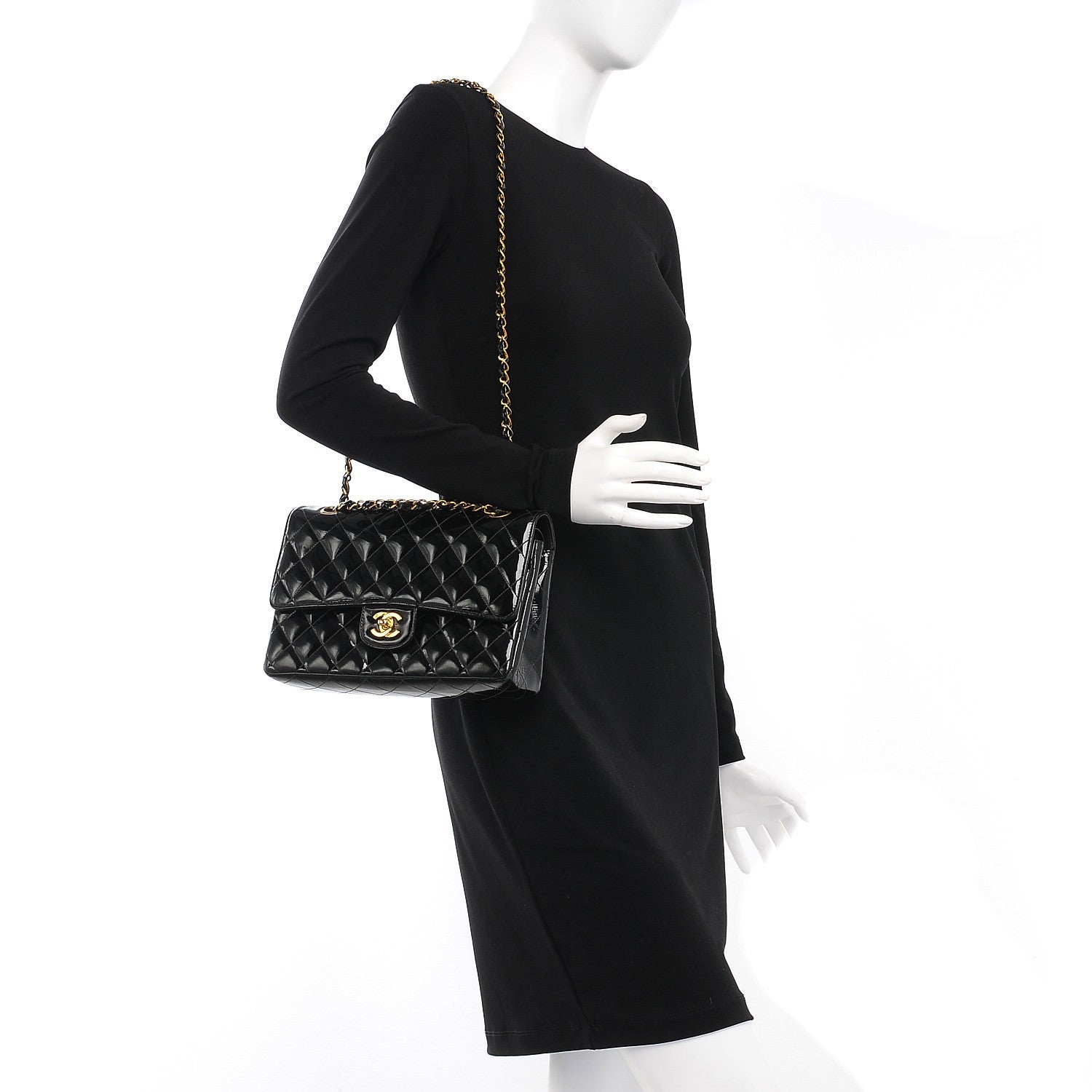 Chanel Patent Quilted Medium Double Flap Black 2 of 16