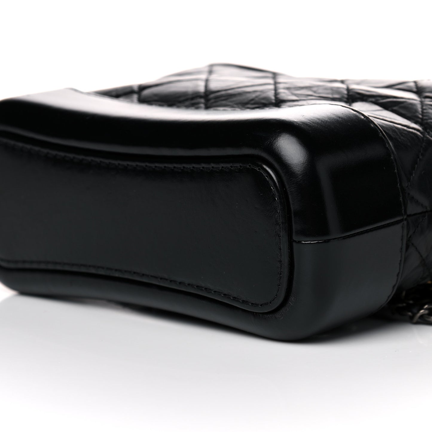 Aged Calfskin Quilted Small Gabrielle Hobo Black