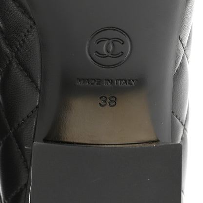 Chanel Lambskin Quilted CC Cap Toe Low Heel Pumps 38 Black 8 of 10