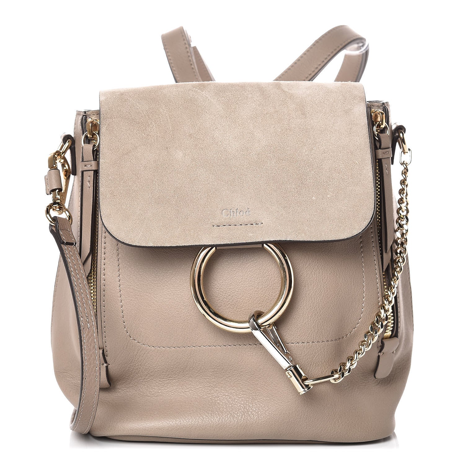 Chloe Suede Calfskin Medium Faye Backpack Motty Grey 1 of 9