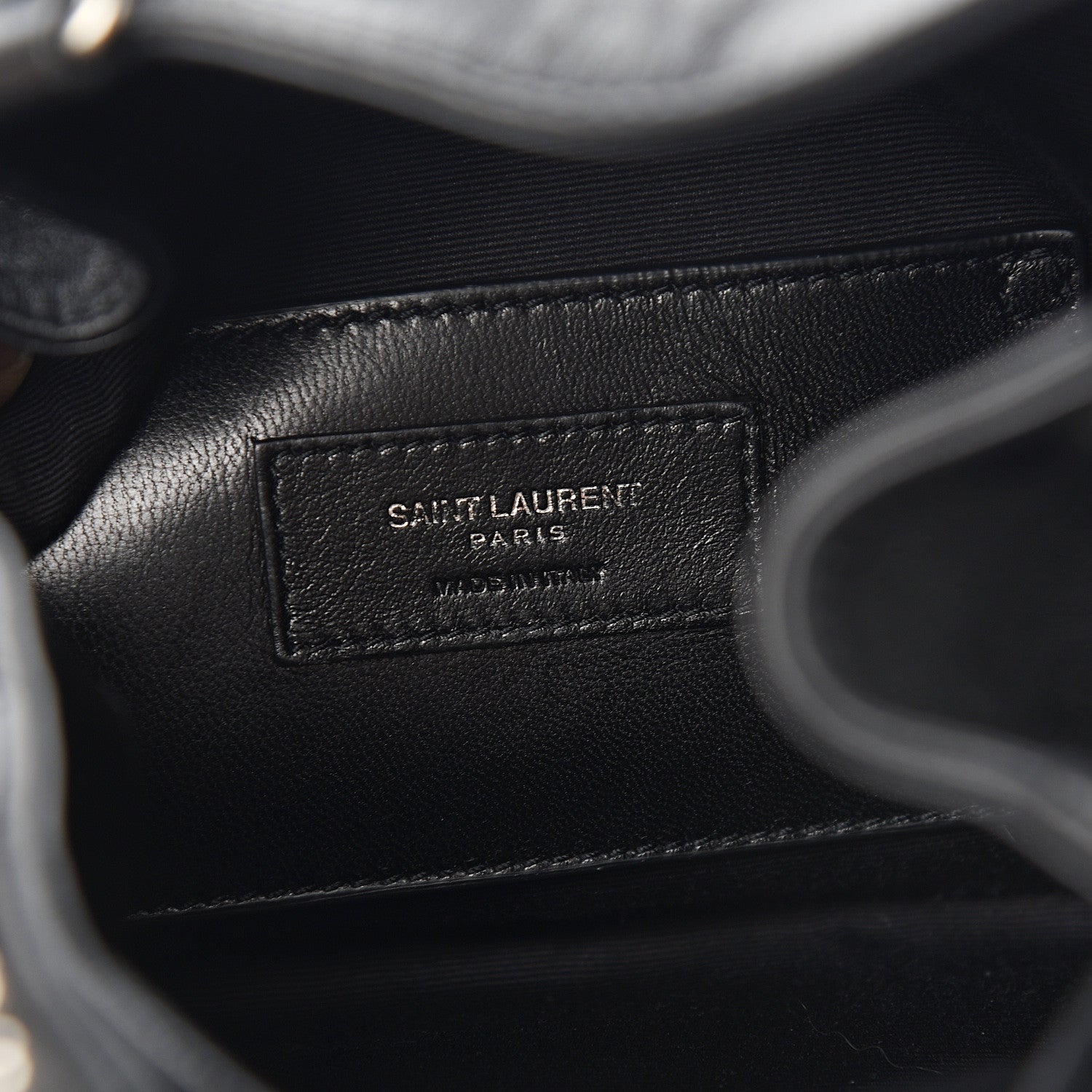 Saint Laurent Calfskin Small Y Studs Bucket Bag Black 5 of 8