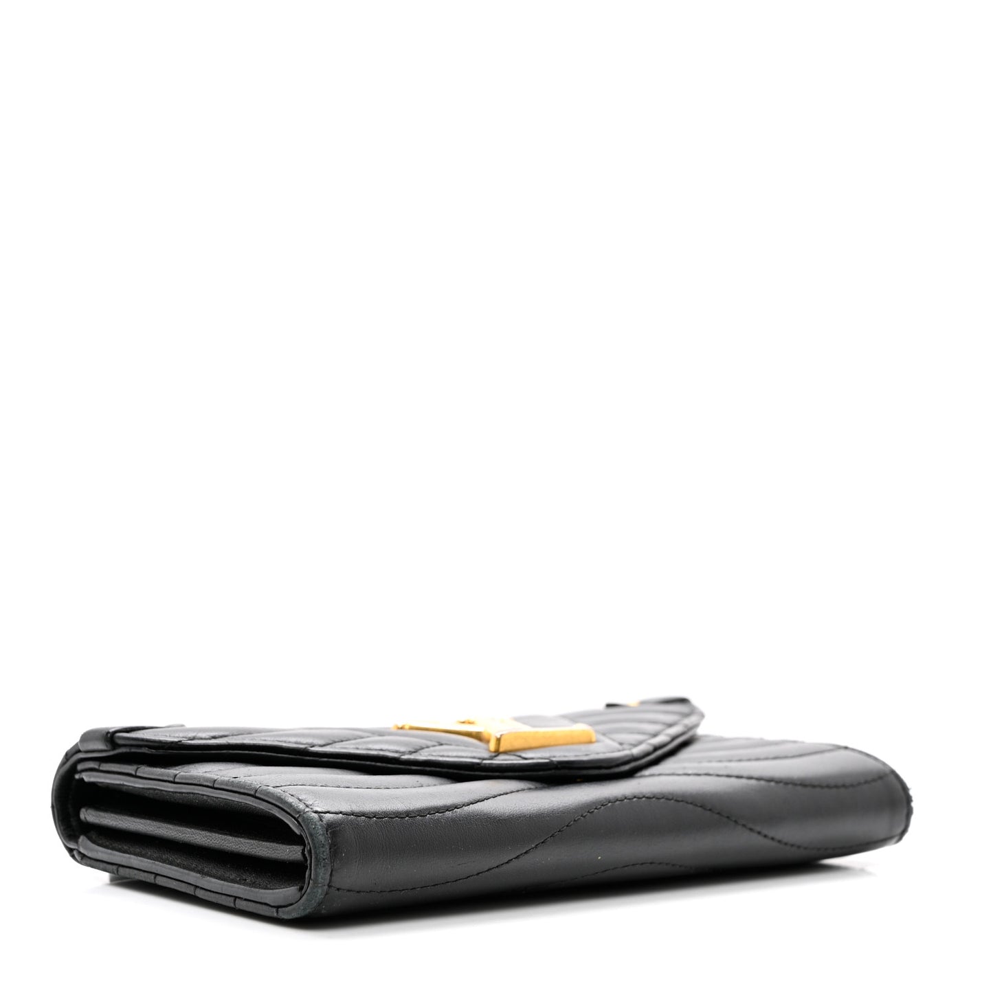 Calfskin New Wave Long Wallet Black