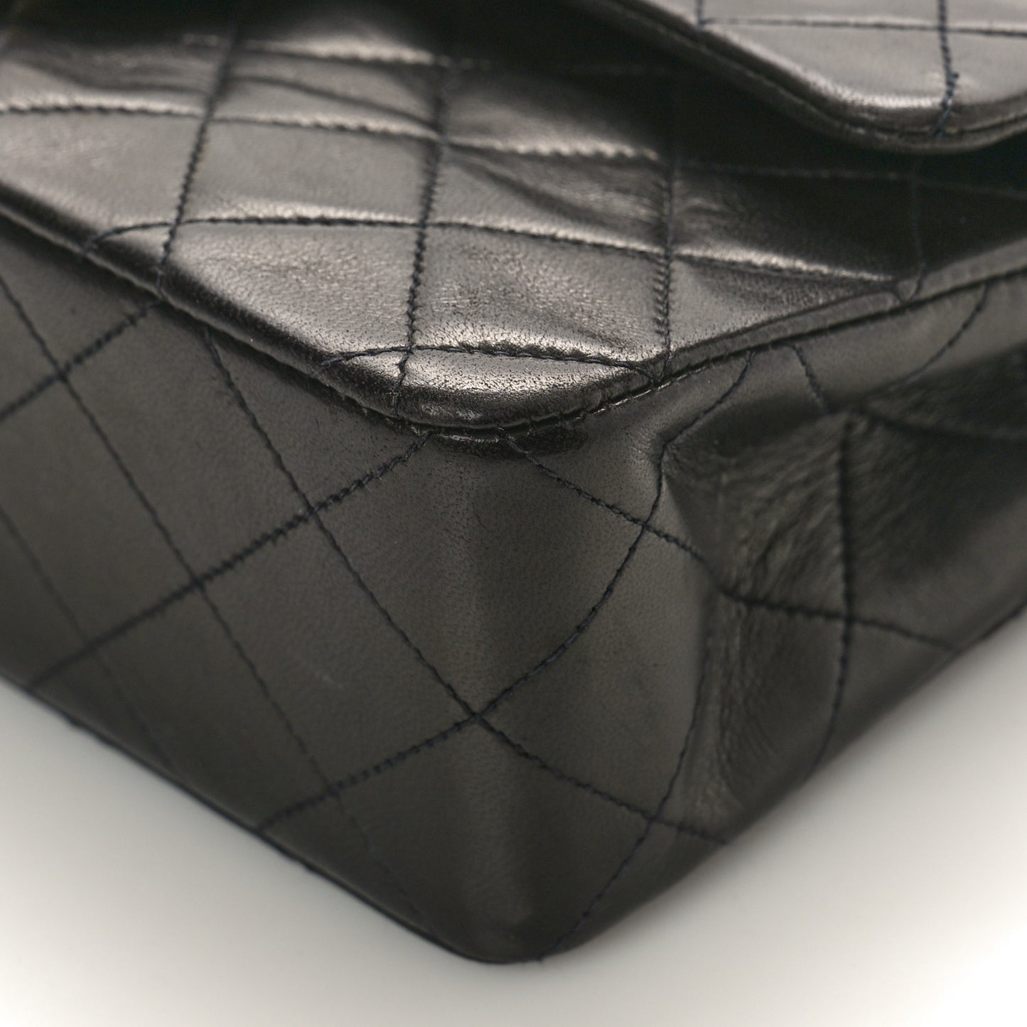 Lambskin Quilted Small Double Flap Black