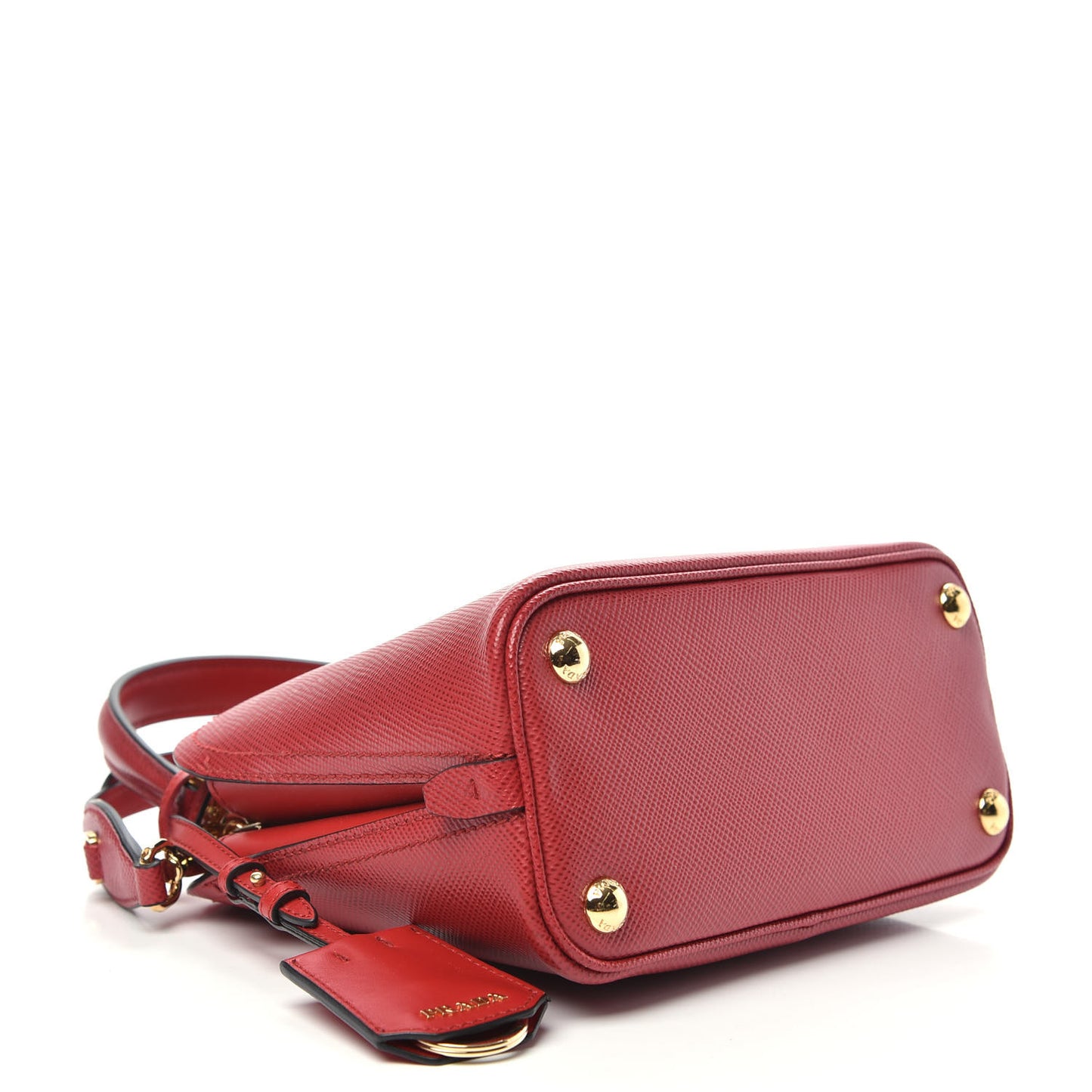 Saffiano Cuir Micro Matinee Tote Fiery Red