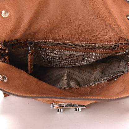 Prada Cervo Antik Easy A Foldover Pushlock Flap Shoulder Bag Cammello 4 of 6