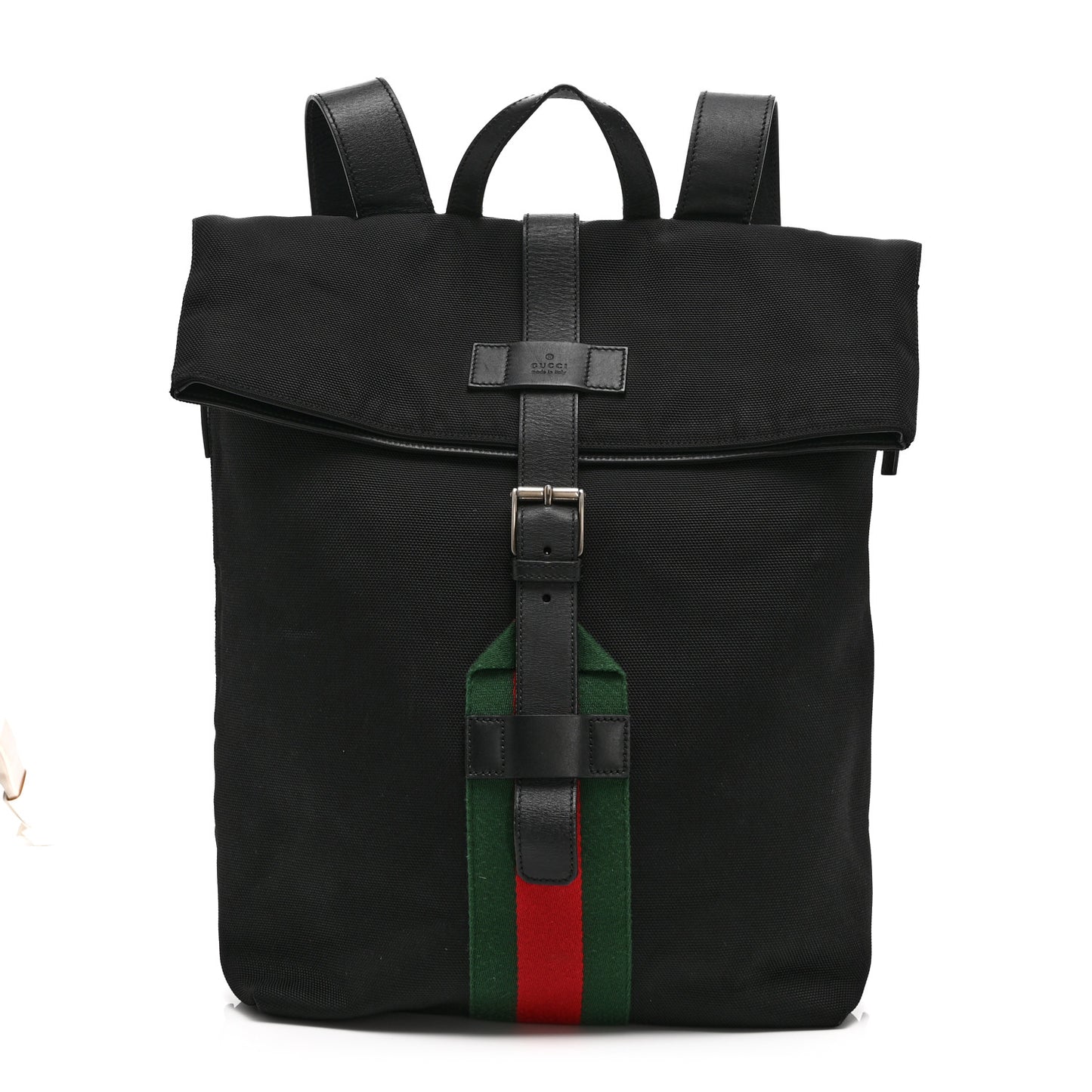 Techno Canvas Web Single Buckle Backpack Black