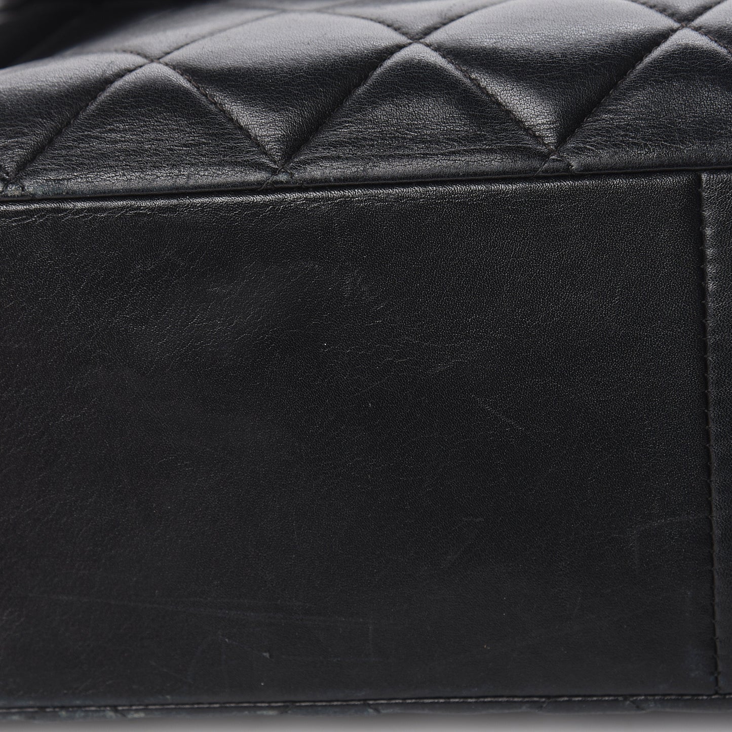 Lambskin Quilted XL Jumbo Single Flap Black