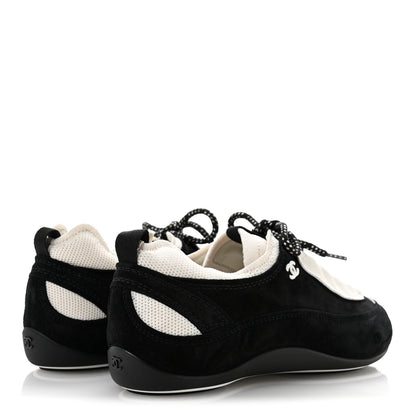 Chanel Velvet Calfskin Mixed Fibers Low Top CC Sneakers 37 Black 5 of 8
