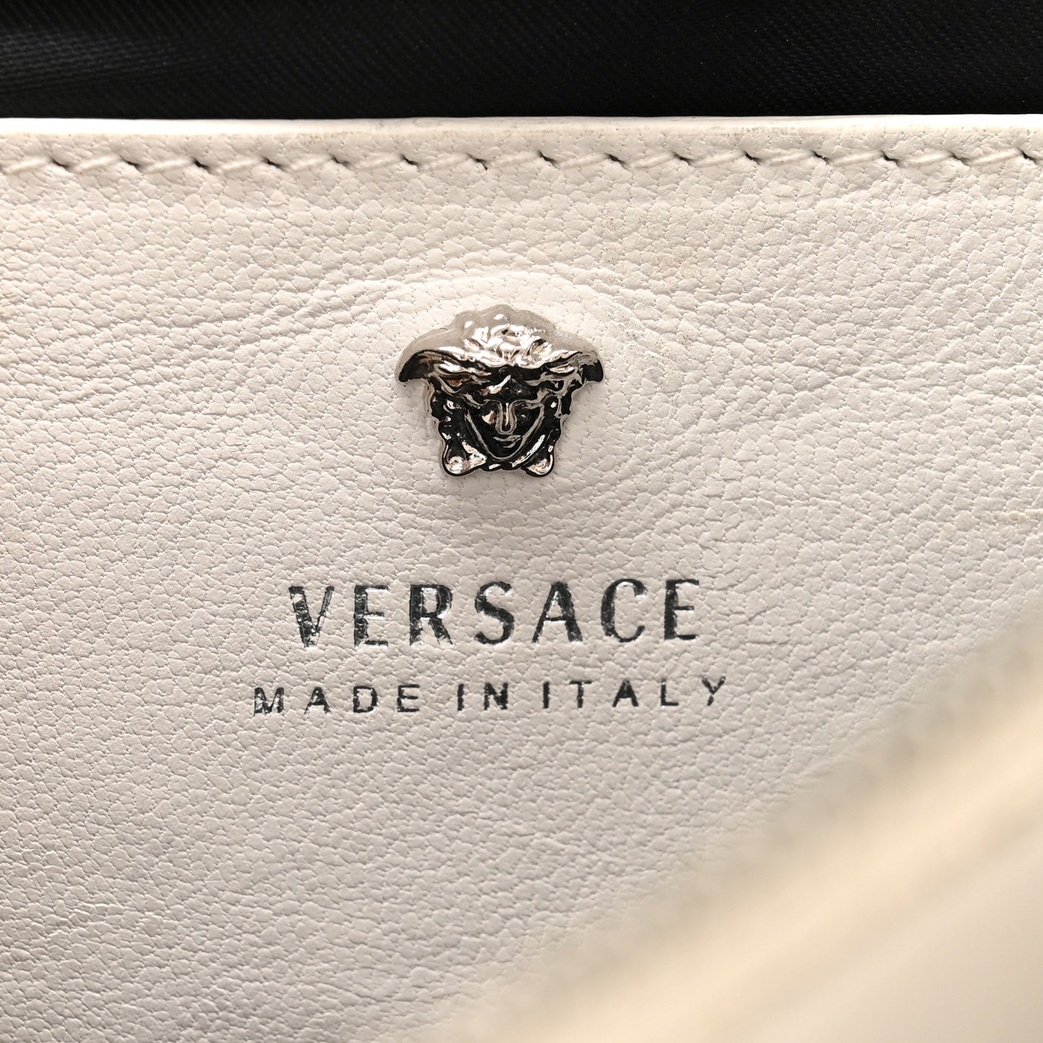 Versace Croc Stamped Patent Palazzo Sultan Shoulder Bag White 5 of 11