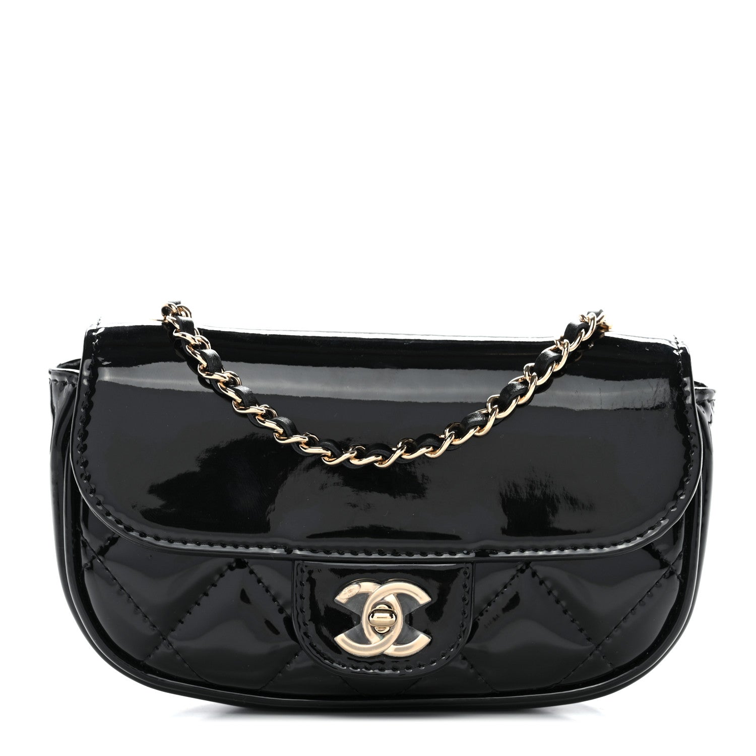 Chanel Patent Calfskin Quilted Mini Flap Black 1 of 11